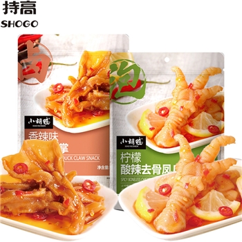 小胡鸭无骨柠檬鸡爪90g 去骨泡椒酸辣凤爪鸭掌爽脆熟食零食小吃