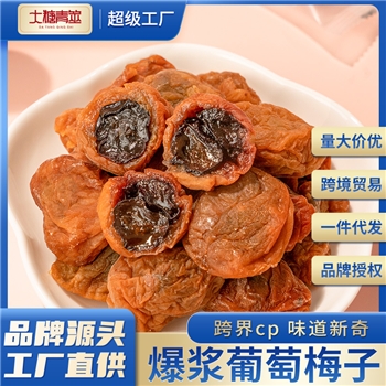 源头爆浆葡萄梅子夹心葡萄青梅果干蜜饯果脯网红零食