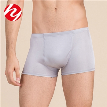 男士纯色真丝双面针织内裤桑蚕丝中腰平角裤舒适透气短裤