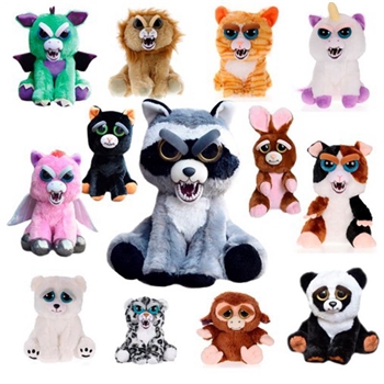 Feisty Pets淘气小宠变脸公仔反差萌独角兽熊猫兔子毛绒玩具