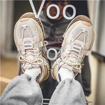 男鞋2024春季新款透气运动休闲跑步小白白鞋男士增高老爹百搭潮鞋