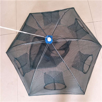 垂钓用品折叠伞形鱼笼多孔捕鱼渔网手抛网鱼护虾笼渔具配件